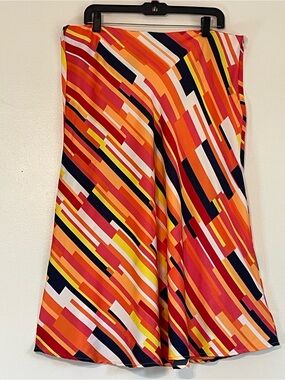 Women’s Multicolor Geometric Flowy A-Line Skirt Size XL